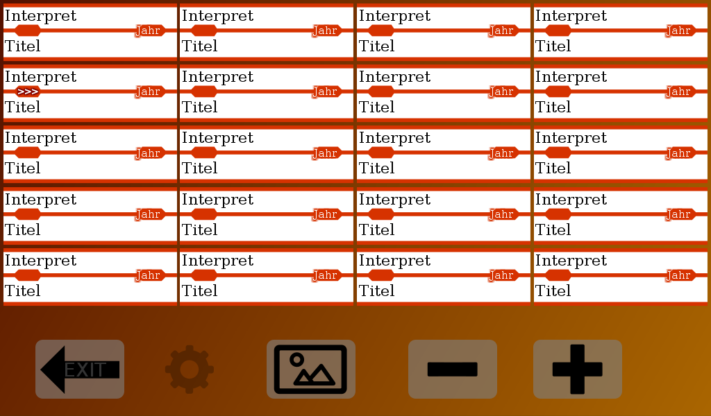 Bedienelemente Jukeboxeinstellungen